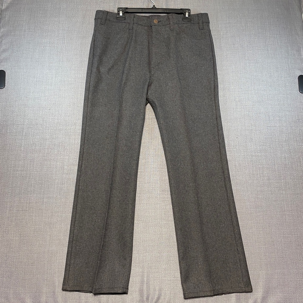 Vintage Levis 10517-9055 Sta-Prest Dracon Polyester‎ Gray Bootcut Made in USA